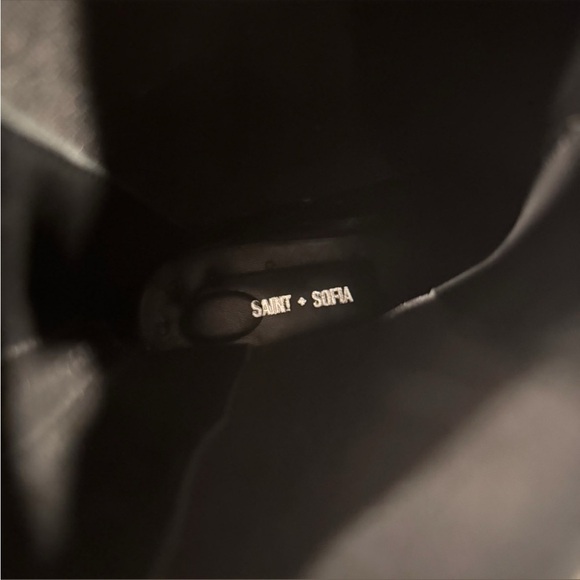 SAINT + SOFIA Black Leather Silver Studded Chelsea Boots Size 38 (US 7) LIKE NEW - Picture 14 of 14